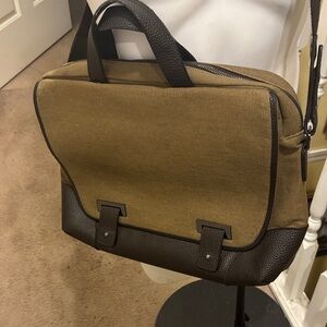 Dunhill Men's Brown Canvas with Leather Trim Messanger Bag